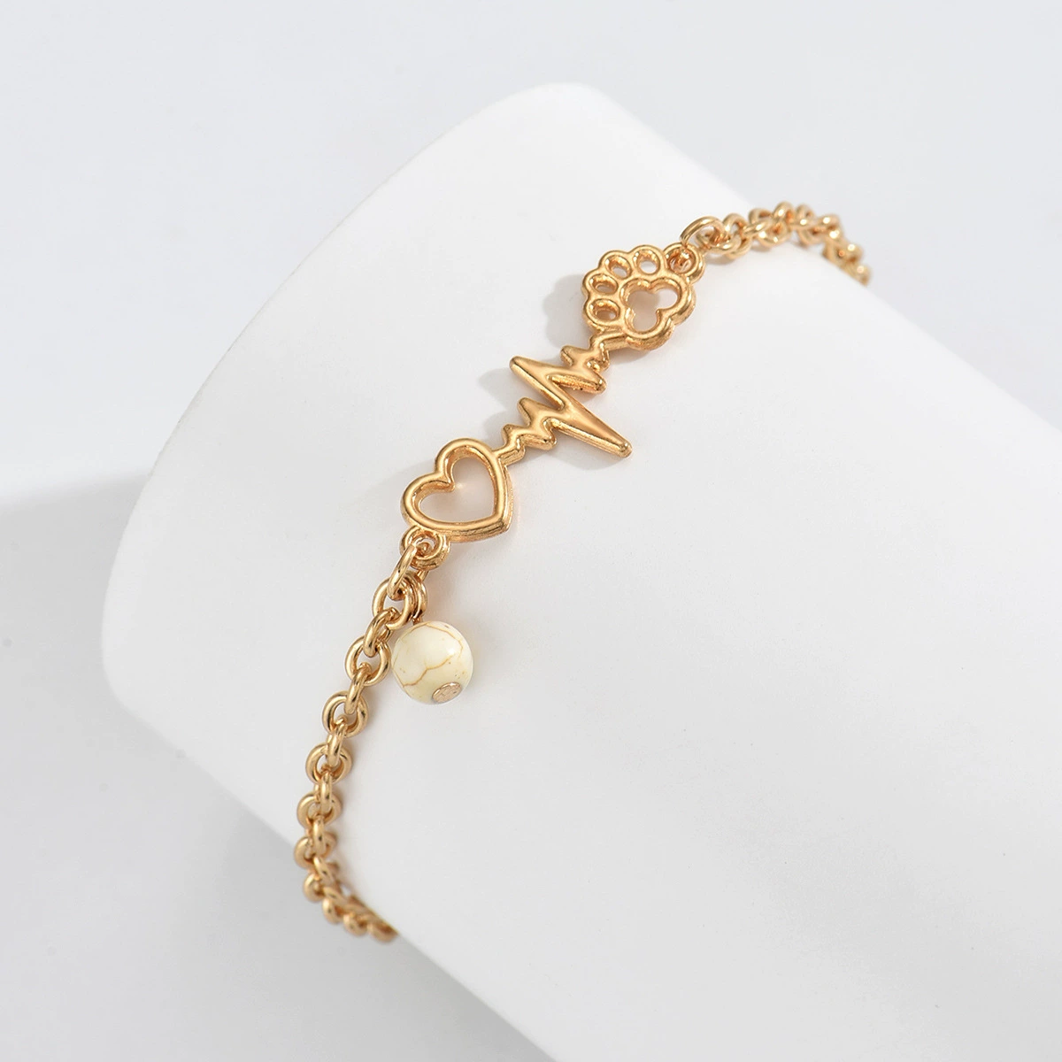 Модный ретро бирюзовый anklet браслет, универсальная пляжная цепь, европейский стиль, простой и элегантный дизайн