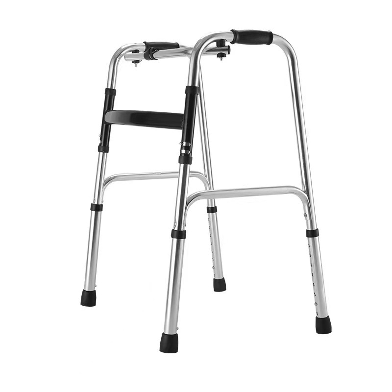 andador de edad avanzada, entrenamiento auxiliar de rehabilitación para pacientes hospitalarios, andador de acero inoxidable de cuatro patas