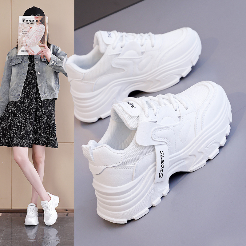 Women's Shoes Spring Trendy Dad Sneakers Ins Super Popular Casual Sports Shoes 2026 Thick-Soled White Shoes for Women Yyt-T95