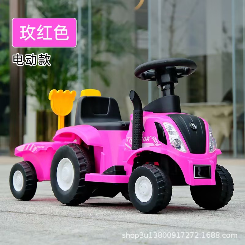 Tractor para niños, patineta para niños, niños, niñas y niños con un coche de juguete de cuatro ruedas, patineta eléctrica