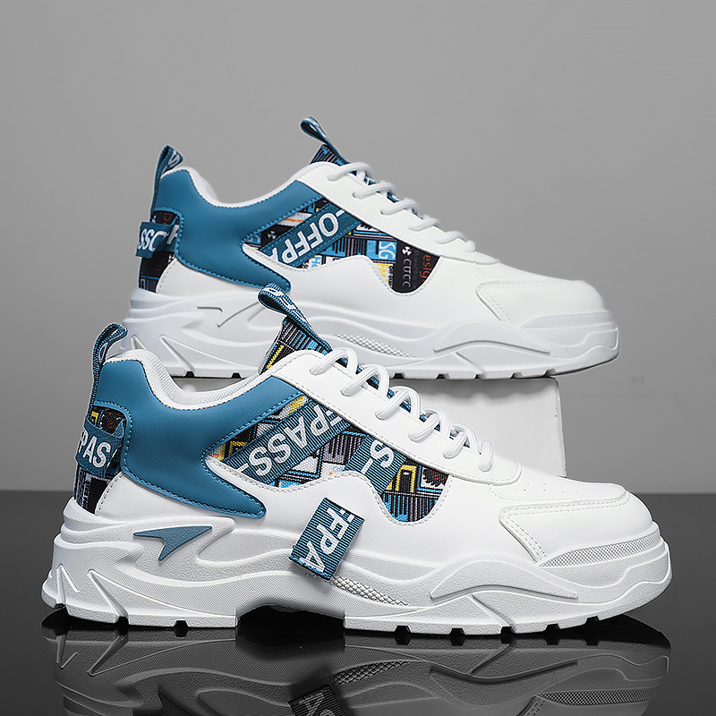 Zapatos de hombre 2025 nueva marca de moda de primavera versátil estudiantes deportes ociosos para correr aumentando la altura de la base gruesa frita callejera zapatos de moda