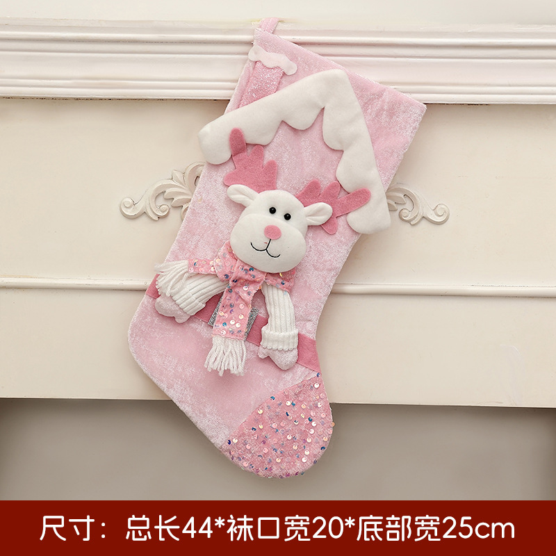 Calcetines de Navidad transfronterizos calcetines de regalo para niños colgantes de árbol de Navidad bolsas de caramelo decoración colgantes de decoración para el hogar de Navidad image 28