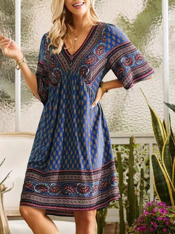 Printed Flower Dress Image 6