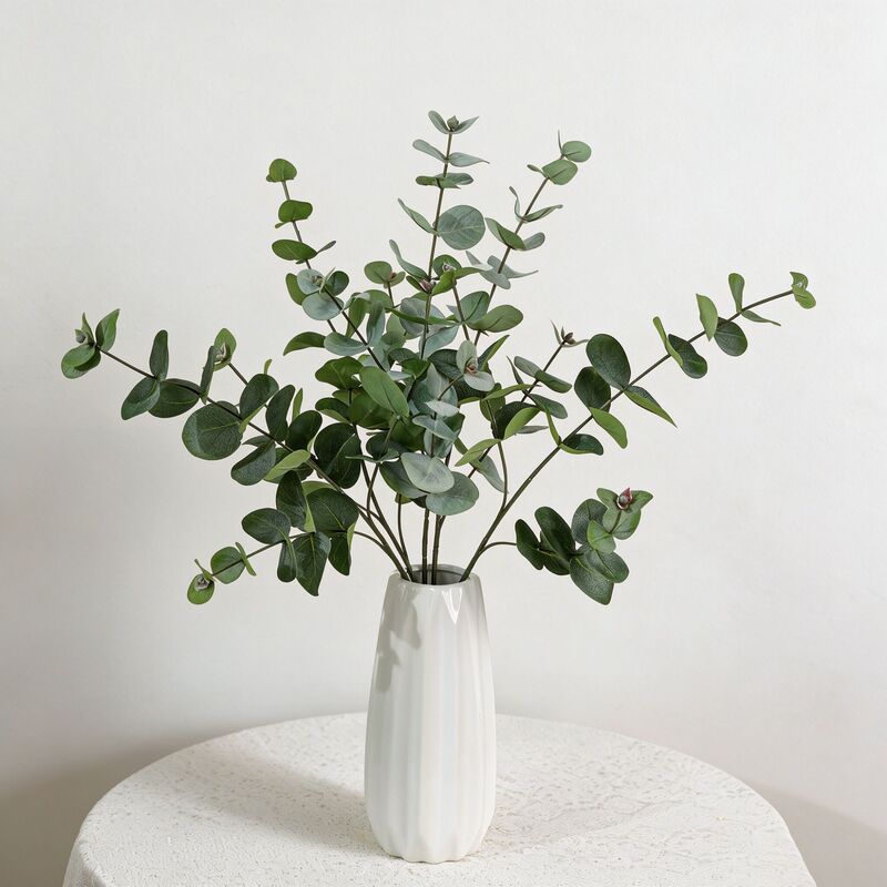 3-pronged artificial money leaf green plant for decorative landscaping, autumn-colored eucalyptus leaves, artificial plants, artificial branches, and fake flowers 3-pronged artificial money leaf green plant for decorative landscaping, autumn-colored eucalyptus leaves, artificial plants, artificial branches, and fake flowers