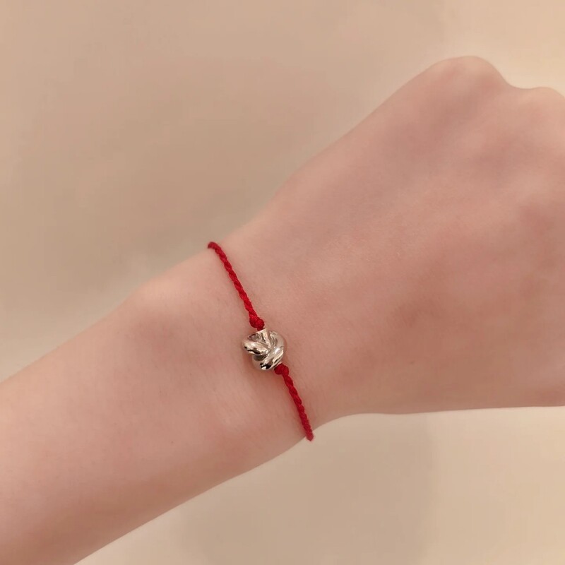 New Bv Friendship Red Rope Bracelet for Women, Ins Style, Pure Silver Knotted Woven Zodiac Year Wish Bracelet, Light Luxury Bracelet for Men and Women New Bv Friendship Red Rope Bracelet for Women, Ins Style, Pure Silver Knotted Woven Zodiac Year Wish Bracelet, Light Luxury Bracelet for Men and Women