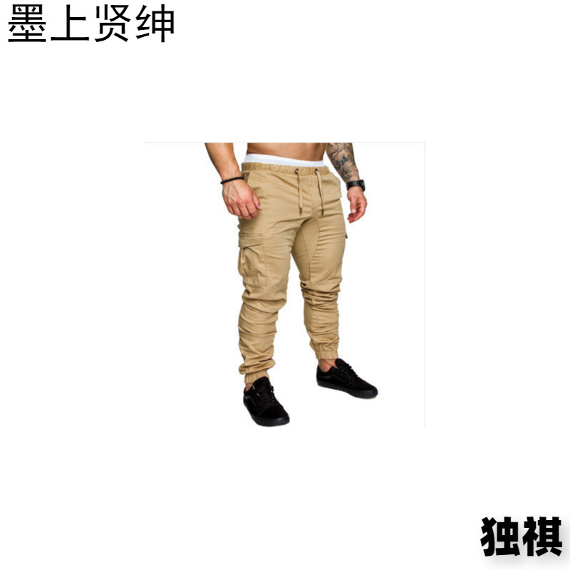 2023 ropa de trabajo de nuevo estilo de comercio exterior pantalones multibolsillos pantalones casuales de tela tejida para hombres pantalones corsés