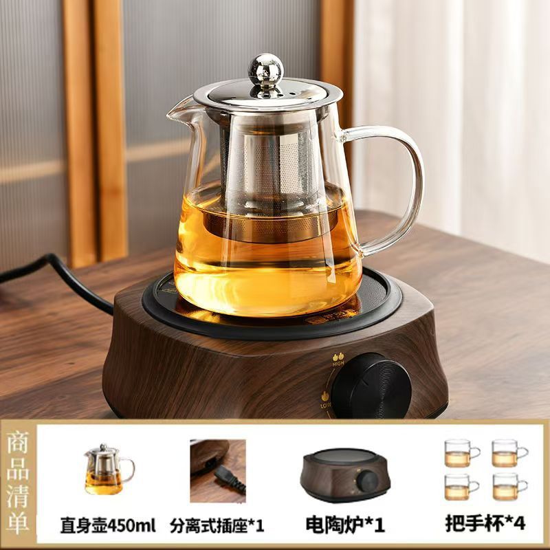 玻璃茶壶家用茶具套装茶水分离泡茶专用水壶电陶炉围炉煮茶壶带炉|undefined