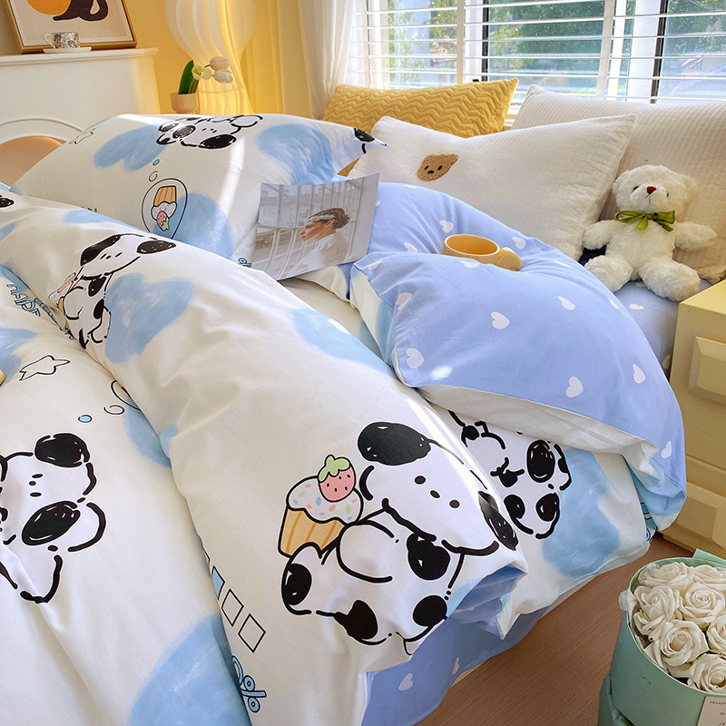 100% 純綿単品布団カバー純綿プリント単品セット学生寮幼稚園シングルツイン布団カバー代発|undefined