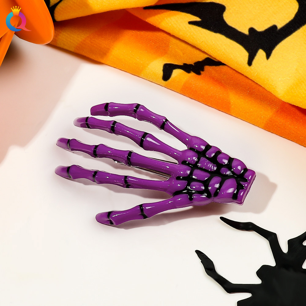 11g Weight Hair Clip Hair Accessories Type 1 Piece Quantity Daily, Festival Occasion Alloy Material Halloween Festival Ghost Hand Pattern Women's Gender Hip-Hop Style Halloween Hip-Hop Women's Ghost Hand Alloy Hair Clip 7