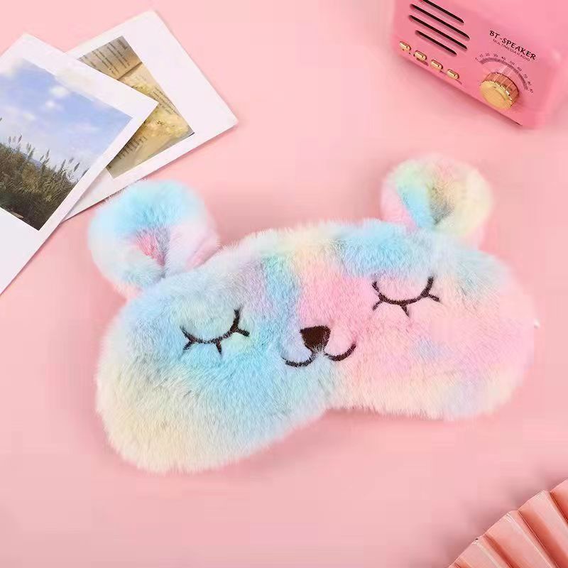 Dibujos animados de felpa linda chica conejo Super lindo nuevo Internet celebridad máscara de ojo dormir sombreado ajustable aliviar la fatiga ocular