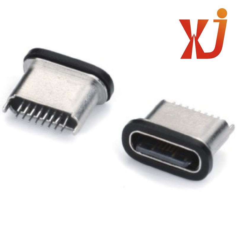 直插Type c插座IPX8  高品质TYPE C母座16p  防水Type c快充接口
