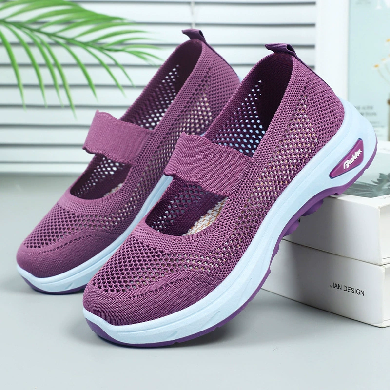 Женская летняя новая дышащая повседневная обувь, сабо на мягкой подошве, без шнуровки, старая пекинская тканевая обувь для женщин.