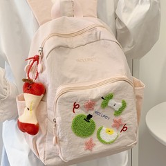 日系ins新款高颜值清新甜美可爱苹果背包初高中生轻便春游双肩包