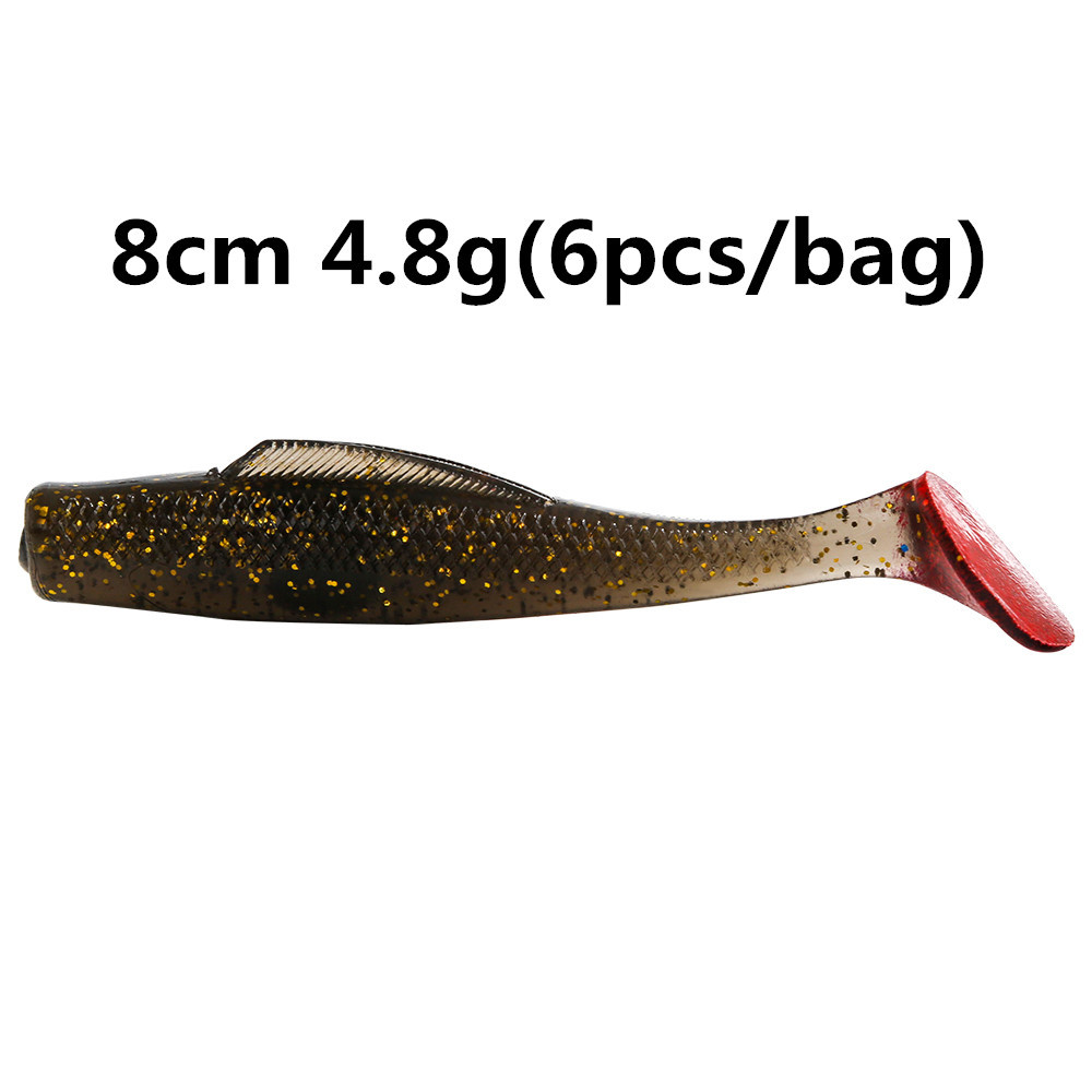 TPR cebo suave T cola flotante Luya gusano suave 6 pack MAN6cm8cm 10cm MinnowZ zman cebo suave