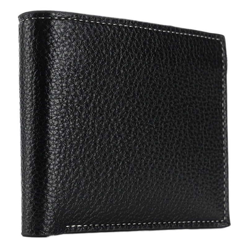 Cross-border Venta caliente lychee patrón de los hombres cartera multi-funcional delgada cartera estilo coreano moda americana clip de oro al por mayor