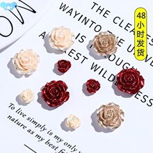 Pearlized Red Camellia Rose Resin Small Accessories