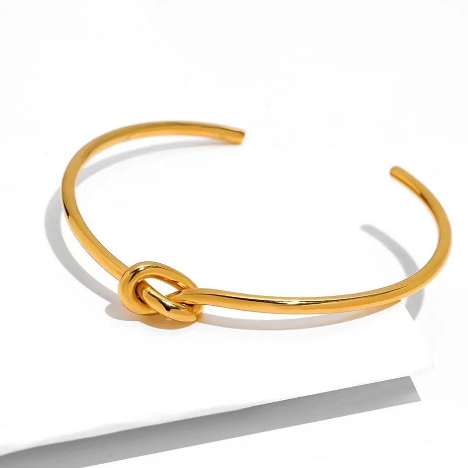 Basic Solid Color Titanium Steel Plating Bangle display picture 4