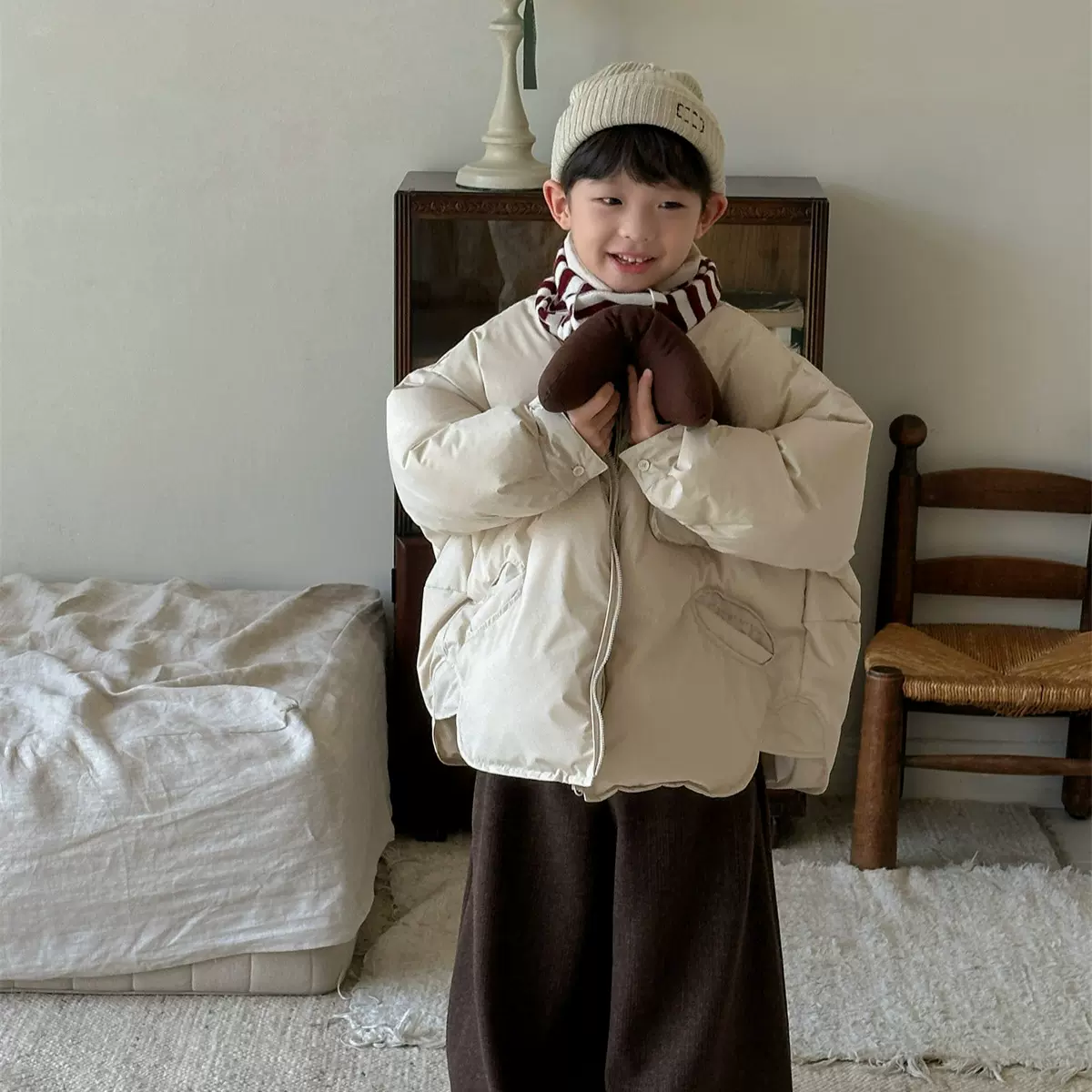 奶酪与喵童装男童羽绒服2024冬季新款加厚保暖外套白鸭绒羽绒服潮