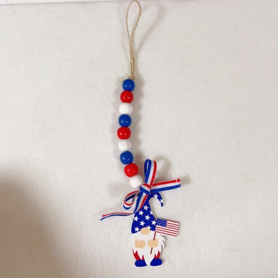 Día de la Independencia de los Estados Unidos bandera de cuentas DiDi color perlas de madera de caña colgante de decoración de ambiente interior