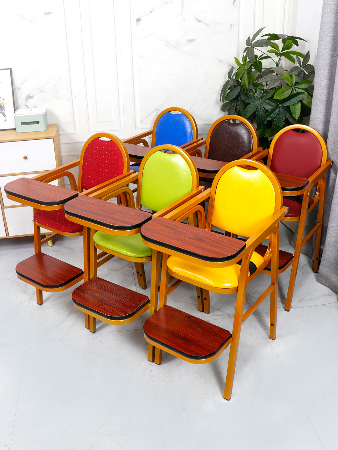 Baby Dining Chair, Kidsren's Dining Hotel Iron Dining Table and Chairs, Home Restaurant Hotel High Bb Stool