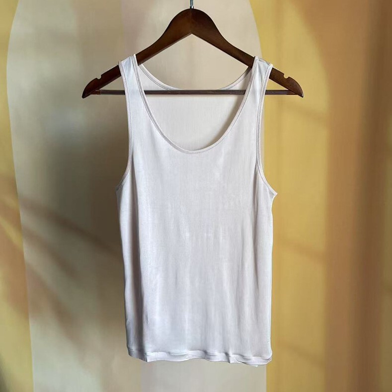 Japanese Original 100% Mulberry Silk Women's Sleeveless Vest Knitted Silk Seamless Base Layer Thin Sleepwear