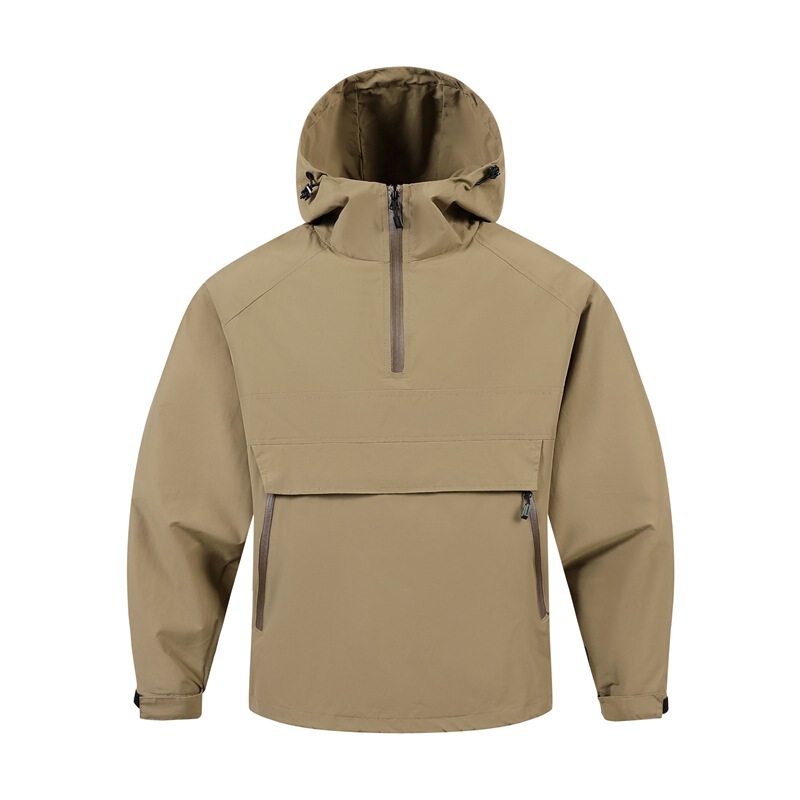 Cross-Border European Size Workwear Jacket for Men, Spring and Autumn Loose Half-Zip Hooded Casual Jacket, Men's Outdoor Windbreaker Cross-Border European Size Workwear Jacket for Men, Spring and Autumn Loose Half-Zip Hooded Casual Jacket, Men's Outdoor Windbreaker