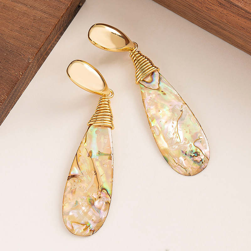 18K real gold plating + natural deep sea abalone shell