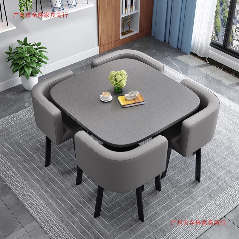 Mesa de negociación cuadrada simple, mesa de negociación, sala de estar, mesa de reunión, recepción casual, mesa redonda