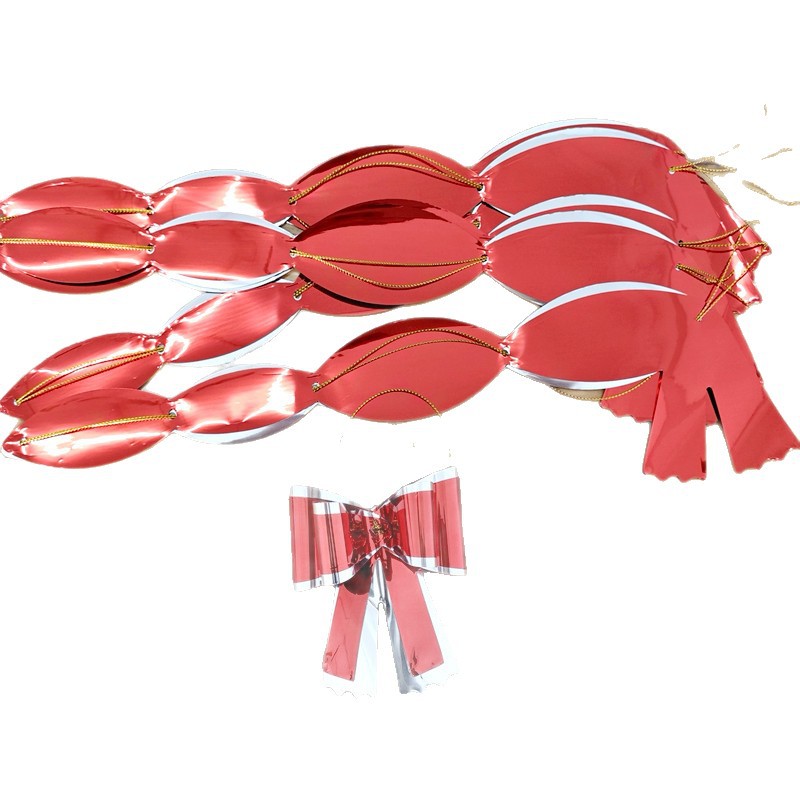 Navidad cinta decorativa oro y plata color fábrica al por mayor Película de aluminio para mascotas cuerda hecha a mano tirar flor regalo embalaje cinta