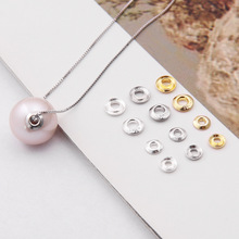 S925银路路通贴片通孔珍珠隔片 珠孔隔垫片穿孔项链DIY配件小大号