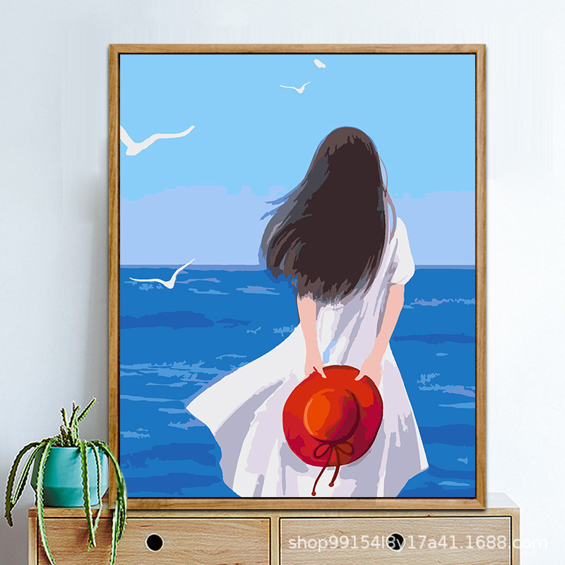 クロスボーダー diy デジタル油絵アマゾン AliExpress 卸売着色風景花絵画リビングルームの装飾絵画|undefined