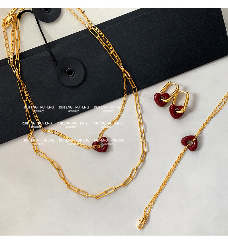 Heart Shape Pattern Wholesale Jewelry Casual Elegant Lady Heart Shape Copper Plating Jewelry Set