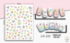 Nail stickers, ultra thin adhesive fake nails, cartoon starry sky, with embroidery, flowered, 3D