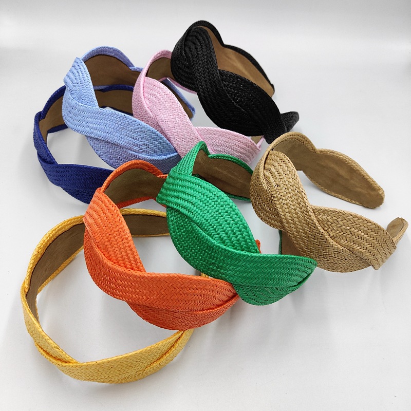Handmade, Knitting Design Retro Simple Style Solid Color Cloth Handmade Knitting Hair Band