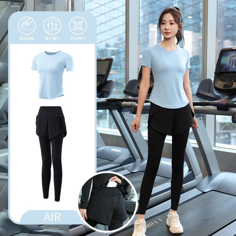 Juego de carrera para mujeres primavera y otoño principiantes de verano yoga deportivo rápido ropa seca trajes transpirables comercio exterior al por mayor
