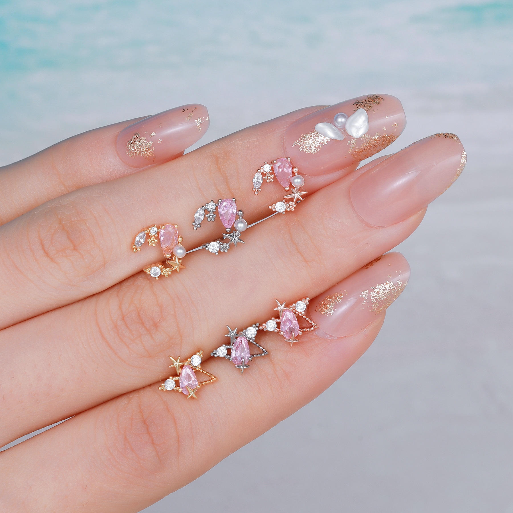 Fashion Bow Knot Brass Plating Zircon Ear Studs 1 Piece