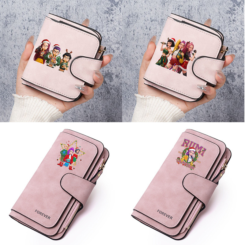 Kpop Demon Slayer Wallet Female Cute Hunter Coin Purse Credit Card Holder Passport Pu Wallet