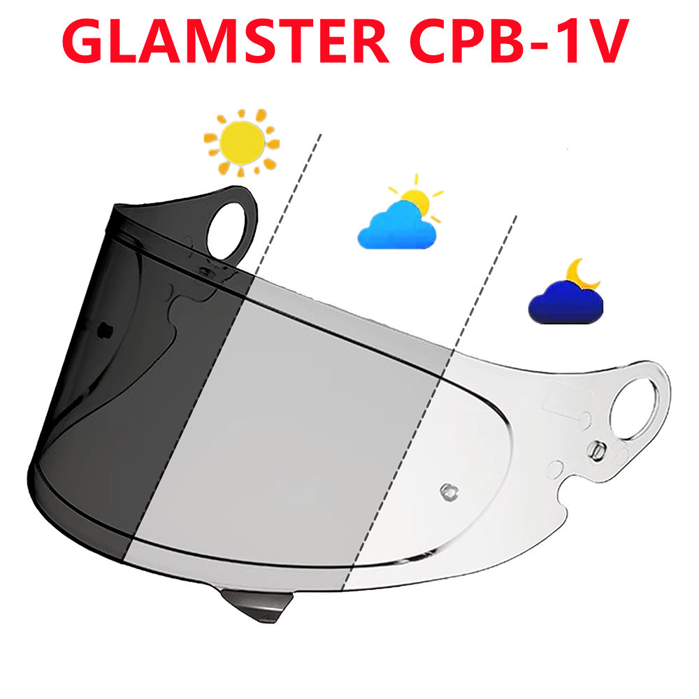 レトロヘルメットGlamsterレンズCPB-1Vメッキ鏡面昼と夜の汎用ヘルメットレンズ