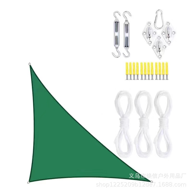 Cross-border hot selling outdoor sun protection thickened sun shade sail swimming pool UV protection sun shade canopy triangle sail suit Cross-border hot selling outdoor sun protection thickened sun shade sail swimming pool UV protection sun shade canopy triangle sail suit