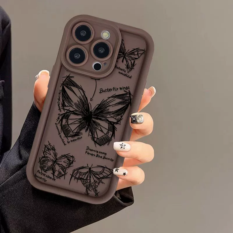 Apple, совместимый с iPhone 16, матовый чехол для телефона, ручная роспись, 15