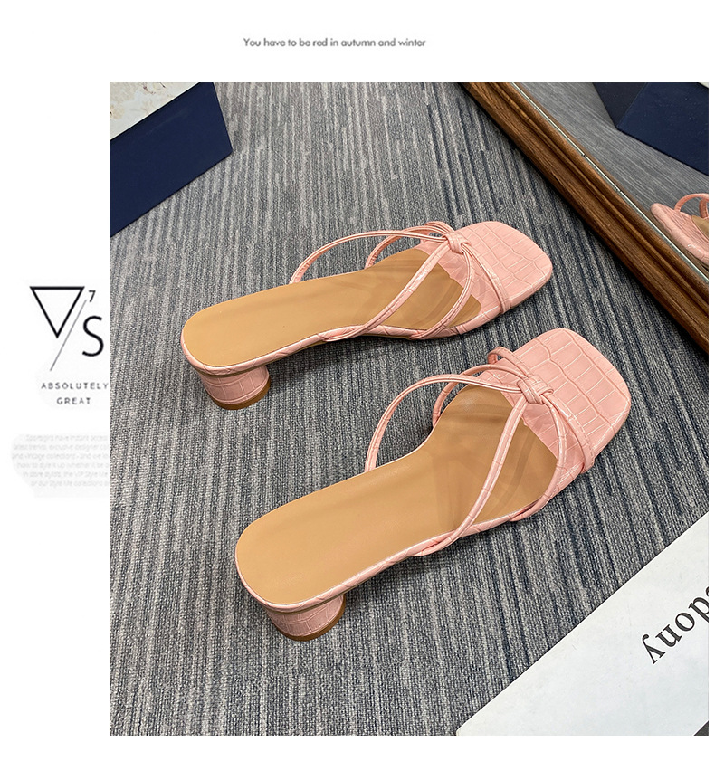 New Women's Elegant Low Heel Sandals Square Toe Plus Size Chunky Heel Summer Wear Fairy Style_vogvips.com