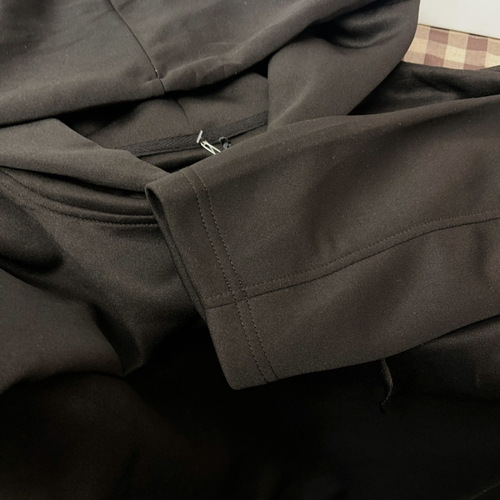 Heavyweight Hooded Sweatshirt Spring Trend New Loose Short Person Plain Color Outerwear Short Sleeve Versatile Top