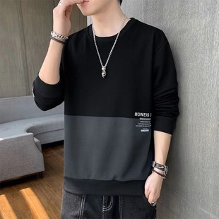 Spring and Autumn Sweatshirt Men's Clothes Fashionable Loose Long-sleeved T-shirt All-match Base Korean-style Ins Autumn Men's Top 12