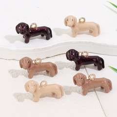 合金立体オイルドリップダックスフント子犬ペンダント DIY 手作りジュエリーペンダントアクセサリー材料