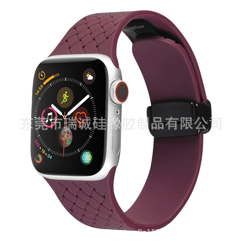 Подходящие браслеты Apple Watch 8 Ultra 49 мм плетеный складной магнитный всасывающий силиконовый ремешок