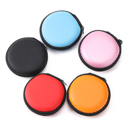 EVA Earphone Bag, Neutral Round Wired Earphone Storage Case, Data Cable Zipper Box
