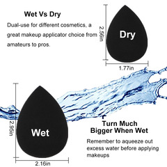 Cross-border exclusive black cylindrical packaging beauty sponge black waterdrop stamp three-cut surface makeup sponge powder puff