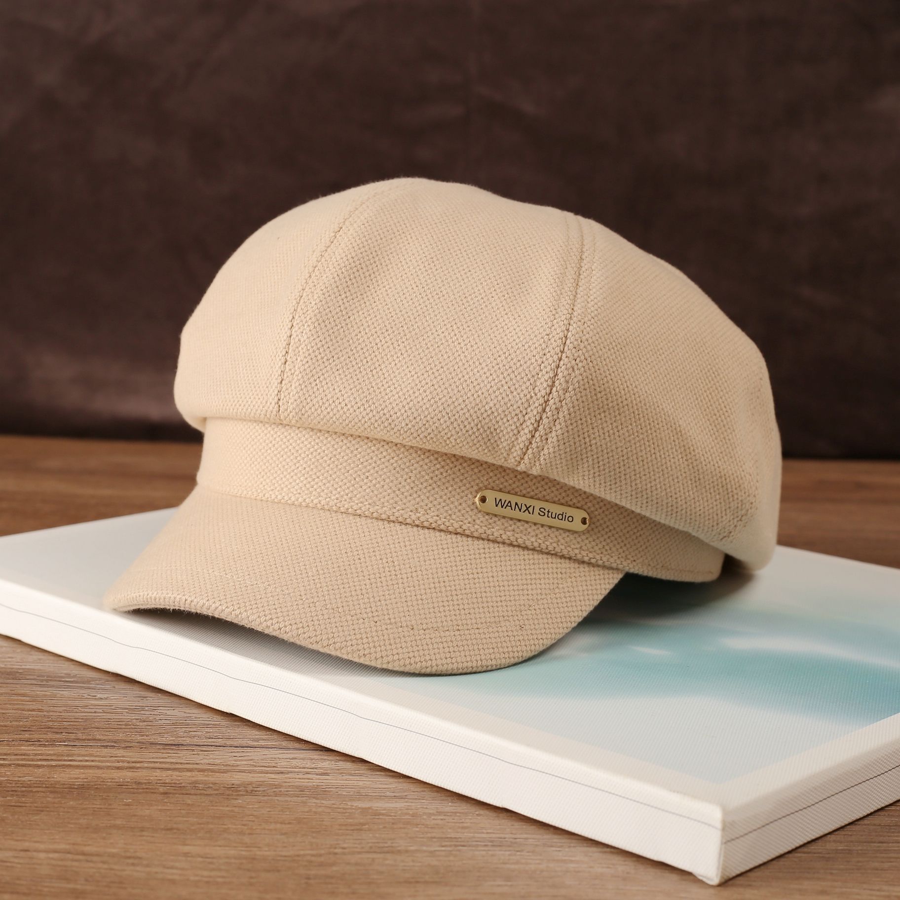 El otoño y el Invierno nueva carta octogonal sombrero de estilo Japonés artístico retro versátil pintor boina grande circunferencia la cabeza tapa enarbolada