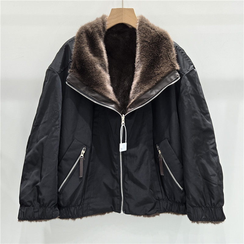 Invierno nuevo diseño de pieles de dos lados en una piel verde de lana parquet gruesa cálida abrigo casual de moda versátil image 1