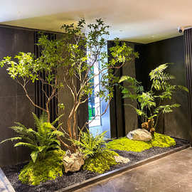 精品马醉木绿植造景橱窗植物室内仿真榕树装饰树大型假树简约景观